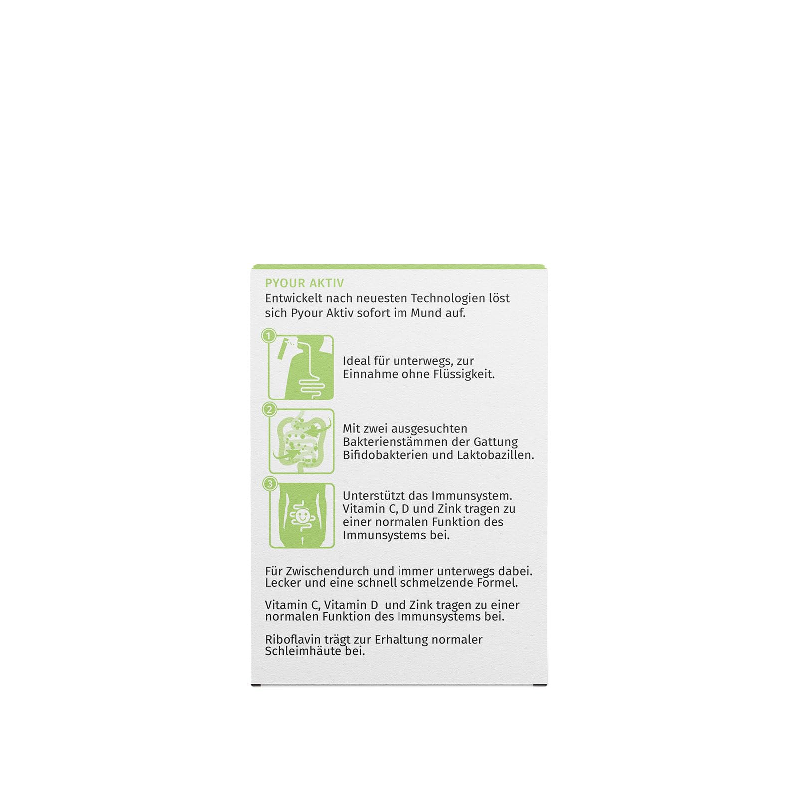 Pyour Active, Pulversticks mit aktiven Darmbakterien und Vitaminen, 30 Sticks, Pfirsich