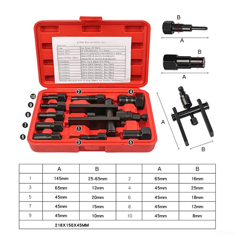 9 PIÈCES Trou Borgne Extracteur de Roulement Intérieur Ensemble D'outils, Martea