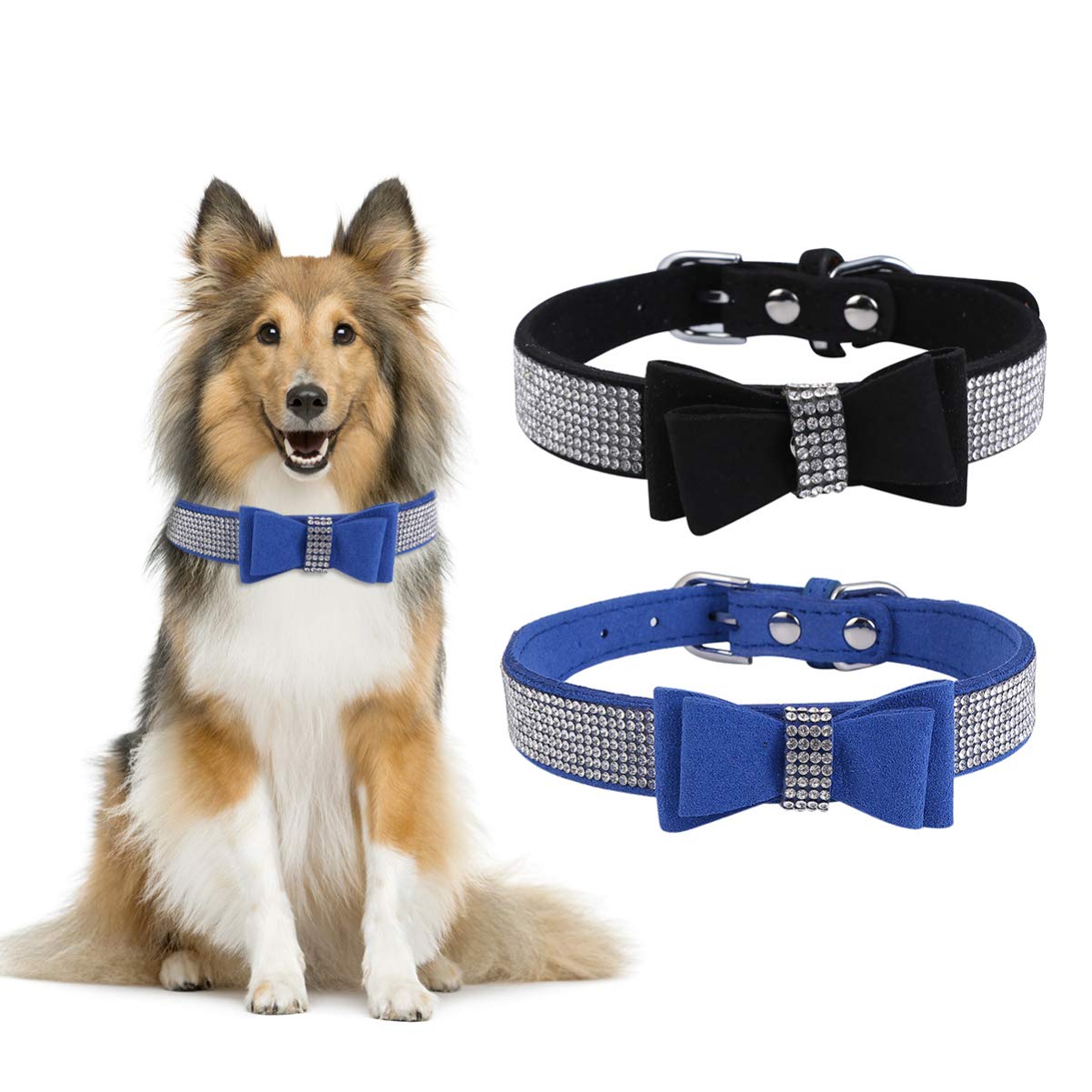 VILLCASE Hunde- & Katzenhalsband Mit Schleife – Gelb, Weiches PU-Material