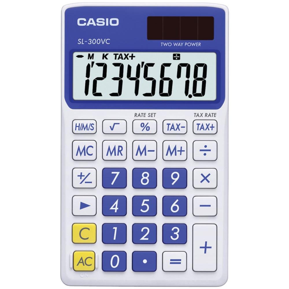 Casio Solar tipo calculadora con pantalla de 8 dígitos, color azul tipo Casio Solar Calculadora con pantalla de 8 dígitos, color azul
