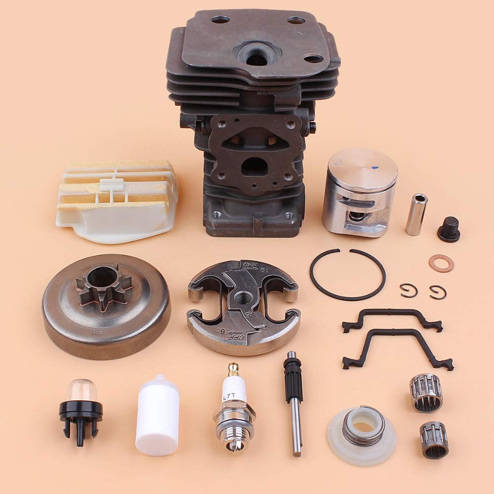 Kit de Bomba de Aceite de Filtro de Aire de Tambor de Embrague de pistón de Cilindro de 44 mm Compatible con Piezas de Motor de Motosierra de Gasolina Husqvarna 450445 E 544119802