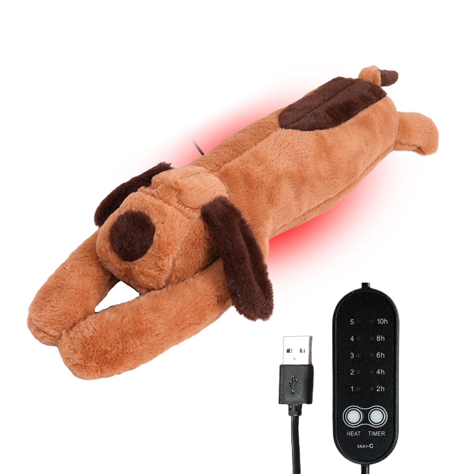 Cuscinetto Riscaldante Peluche Animale Elettrico USB Temperatura Regolabile | Peluche Cucciolo Riscaldabile Cuscino termico mestruale per bambini ragazze ragazzi collo schiena spalle pancia