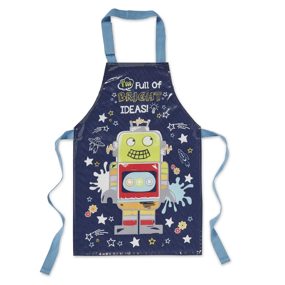 Cooksmart Navy British Designed Kids Apron | Kids Aprons For Cooking, Arts & Crafts Or Other Hobbies | Childrens Aprons For Baking, Cooking, Cleaning Or Arts & Crafts - Robot