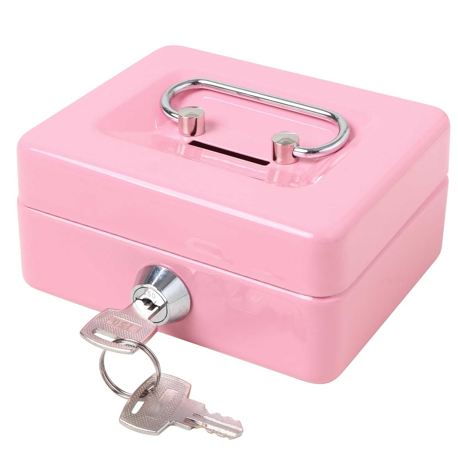 Amazon.com : Jssmst Small Cash Box with Lock and Slot, Metal Coin