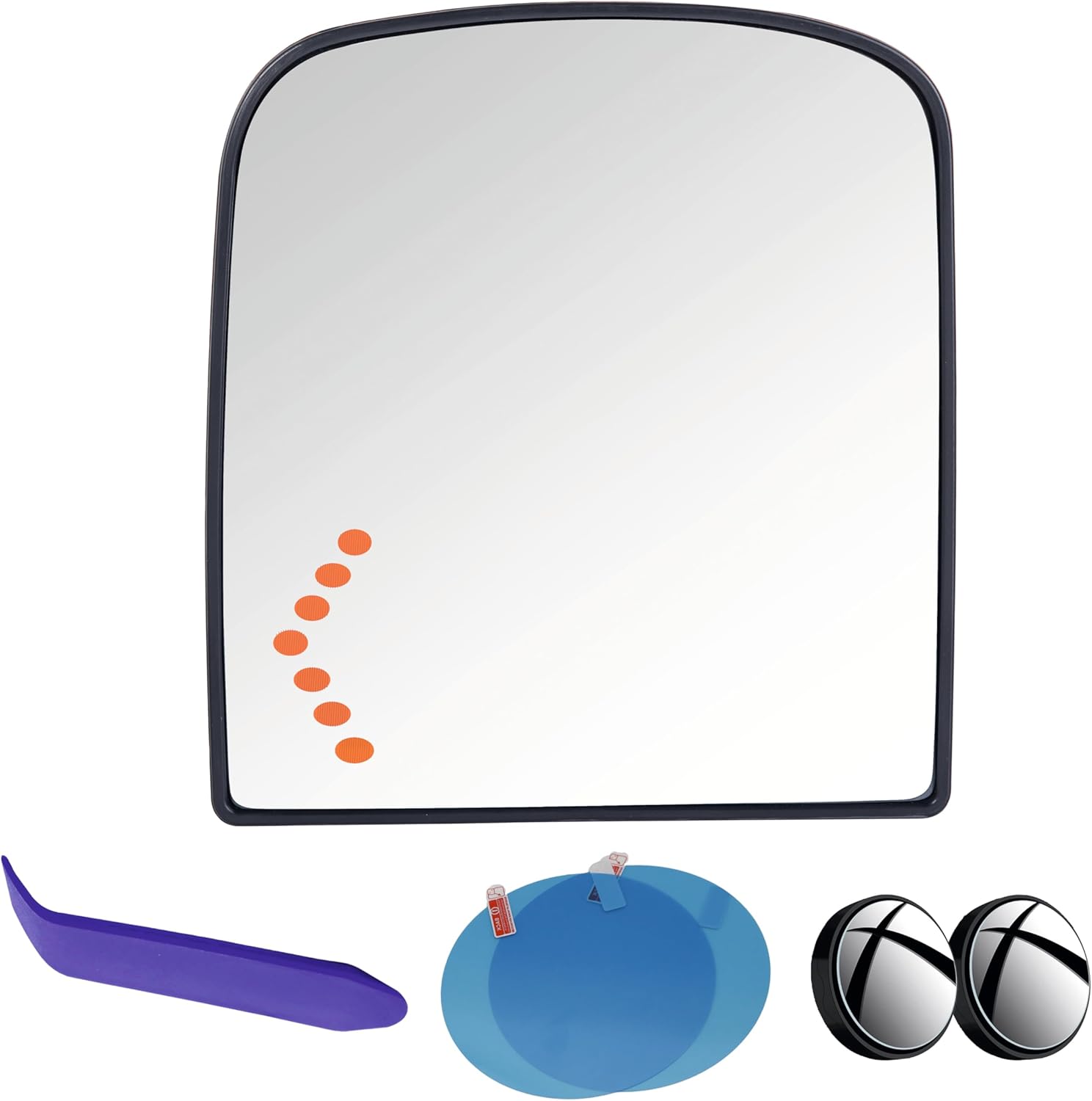 EAP Driver Side Mirror Glass Compatible with Chevrolet Silverado 1500 2006-2018, Silverado 2500 3500 2006-2019, GMC Sierra 1500 2006-2018, Sierra 2500 3500 2006-2019, Heated, Signal, Upper, 15933017