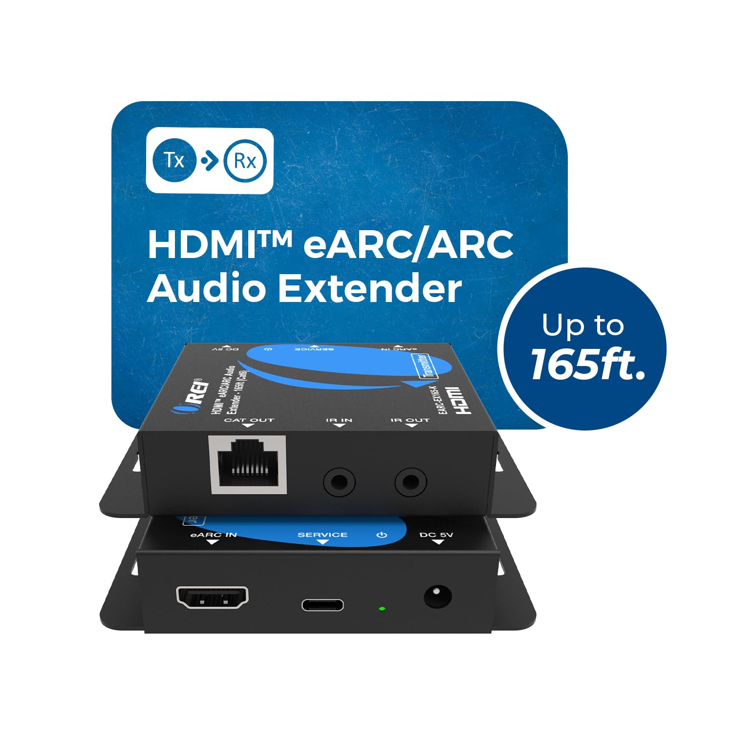OREI eARC & SPDIF Audio solo HDMI Extender Balun su singolo CAT5e/6/7 ARC Audio Return Canali attraverso HDMI fino a 165 Ft - PoC, CEC Contol