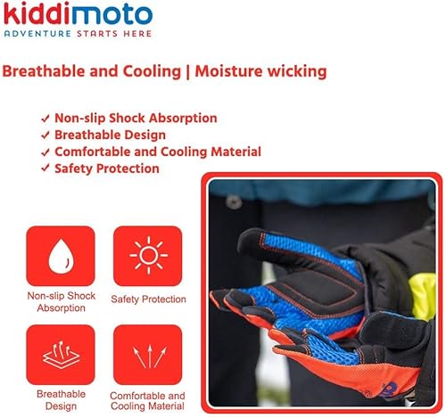 Miniatura 2 de Kiddimoto Guantes de ciclismo antideslizantes para niños y niñas, BMX, MTB Riding, gimnasia, scooters, monopatín