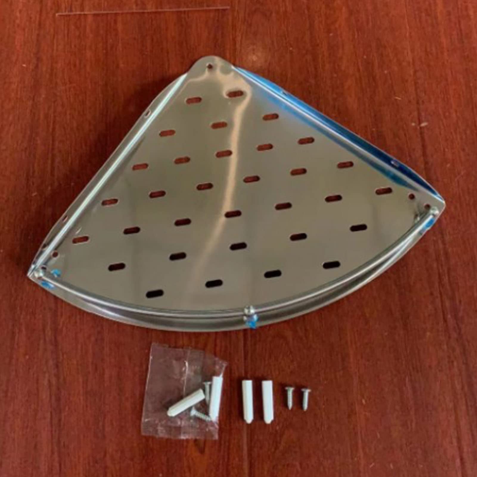 Mensola per Doccia Angolare da 4 Pezzi, Design Triangolare Ispessito, Grande Capacità, Drenaggio Cavo, Antiruggine, Mensole per Doccia a Parete
