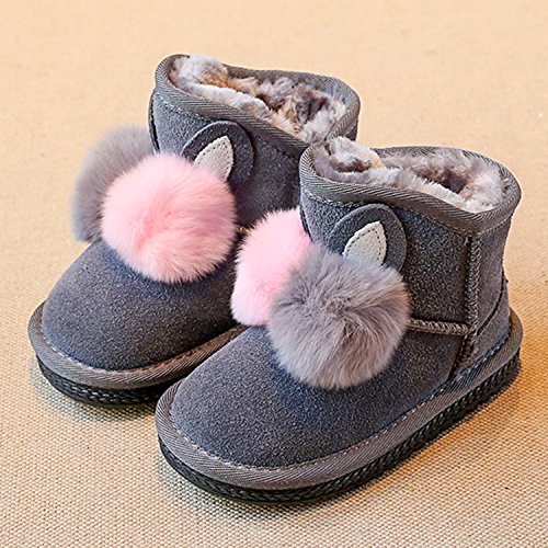 Evelin LEE Baby Boys Girls Winter Warm Snow Boots Fur Anti-Clip Shoes (6-21 Month)3