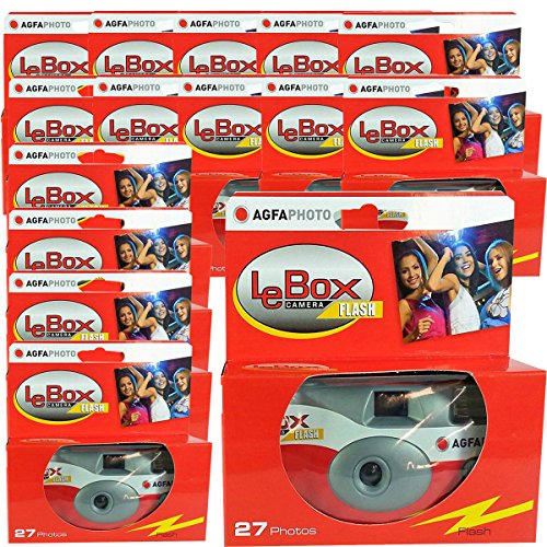 15 x Photo porst desechables Cámara/cámara boda/fiesta Cámara Agfa (27 fotos, flash, 15 unidades)