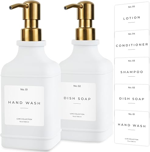 Miniatura 14 de Dispensador de Jabón Emerson Essentials, Dispensador de Jabón para Platos, Juego de Dispensador de Jabón para Baño, Dispensador de Jabón de Manos,