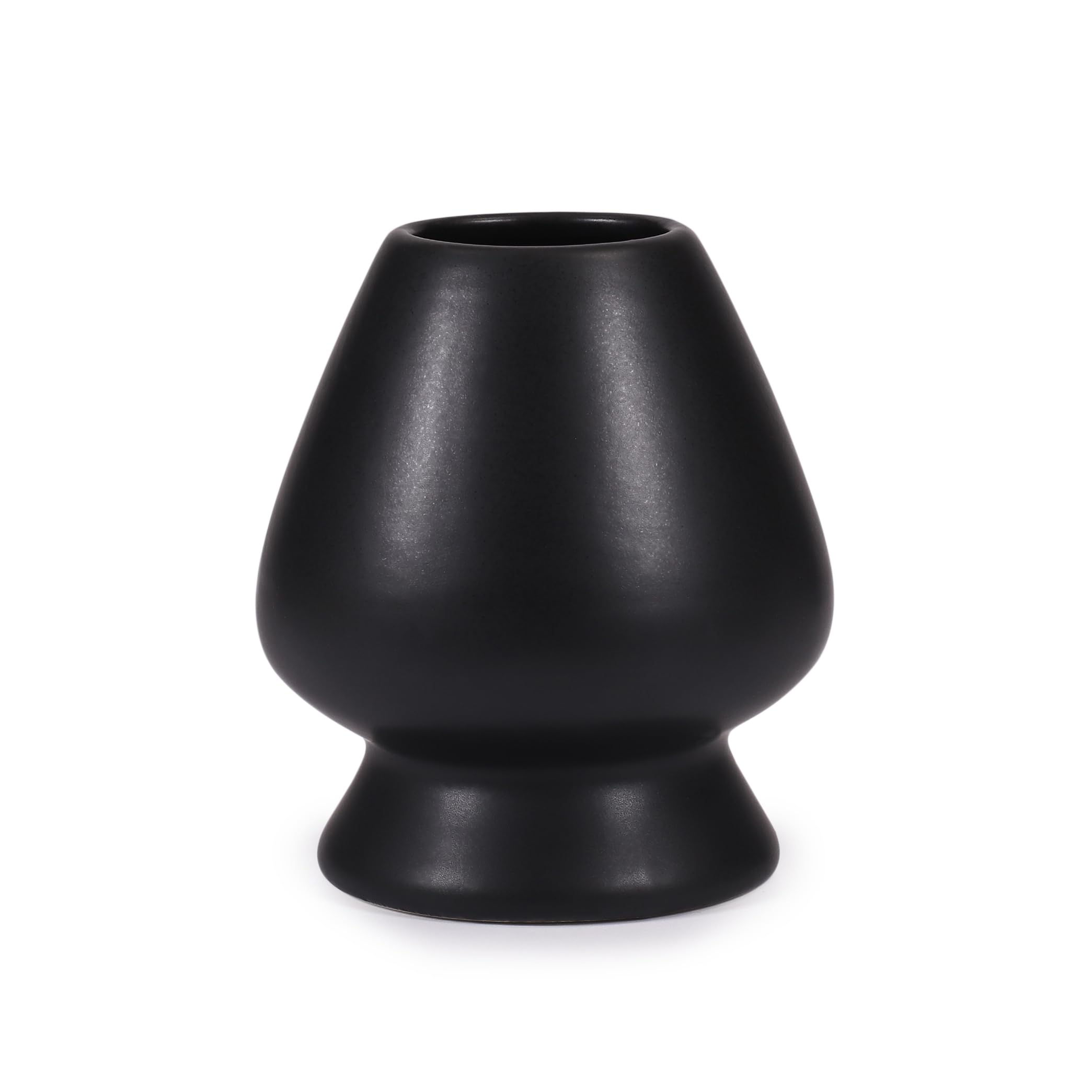 Urban Lifestyle Matcha Whisk Holder Black Matte Ceramic Chasen Holder for Matcha Whisk Matcha Accessories and Whisk Stand for Tea Ceremony