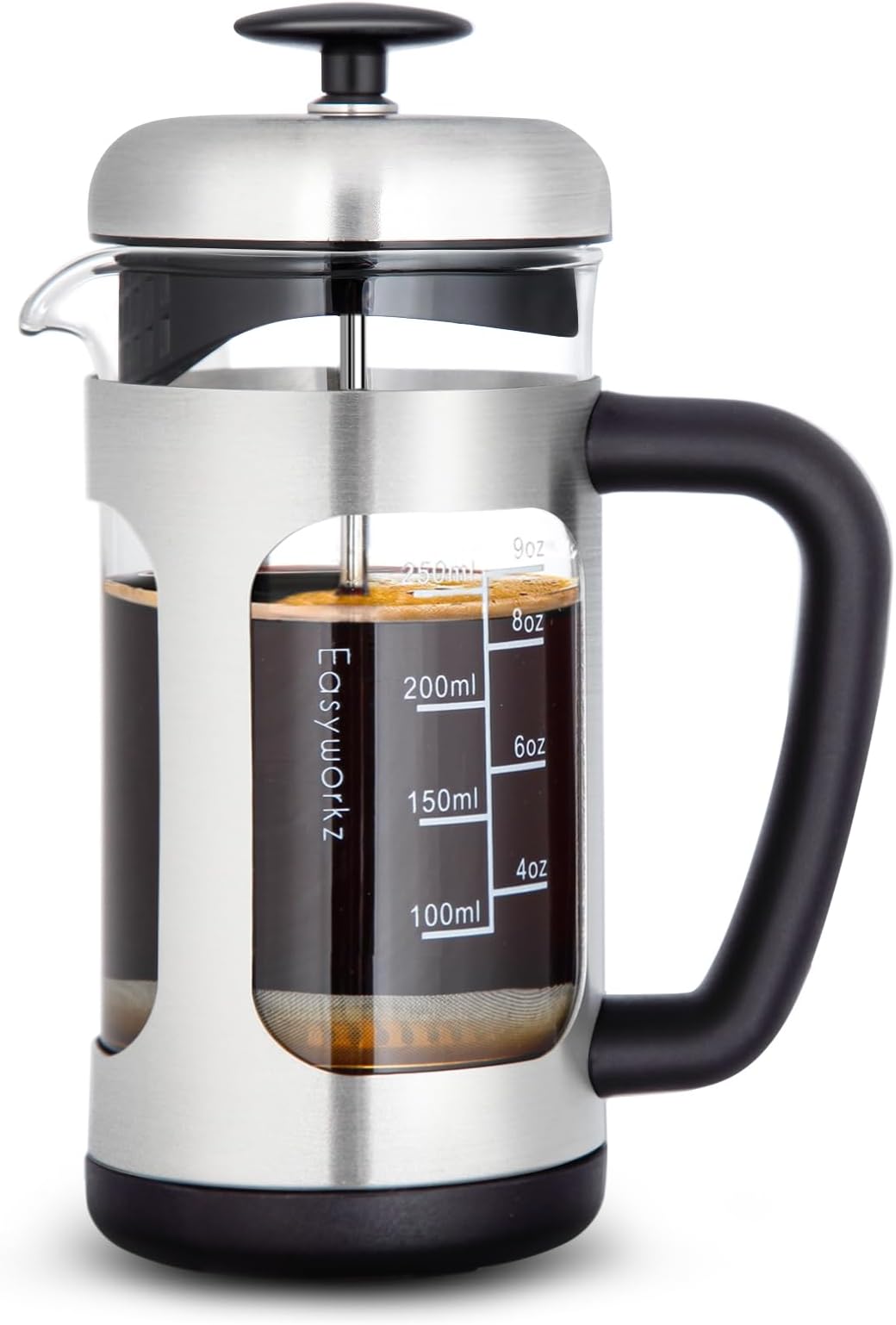 Easyworkz Stainless Steel French Press 350ml Coffee Tea Maker with Soft Grip Handle