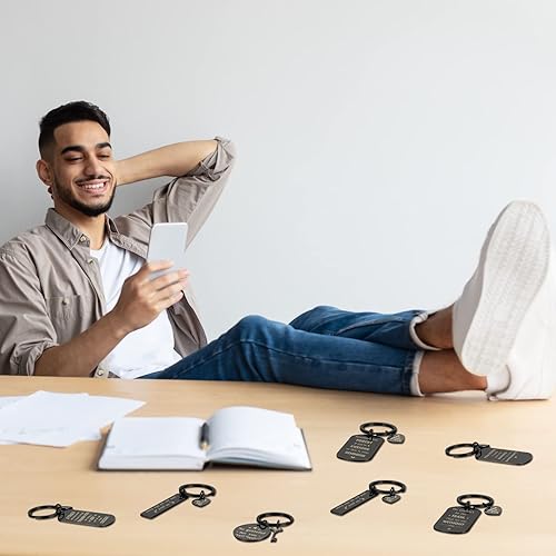 Vista 5 de Kathfly 12 llaveros motivacionales de agradecimiento para compañeros de trabajo para empleados, compañeros de trabajo, trabajadores sociales, 12