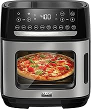 BELLAS PRO 12.6-qt. Air Fryer Pizza Oven with Rotisserie - Non-Toxic Gla...