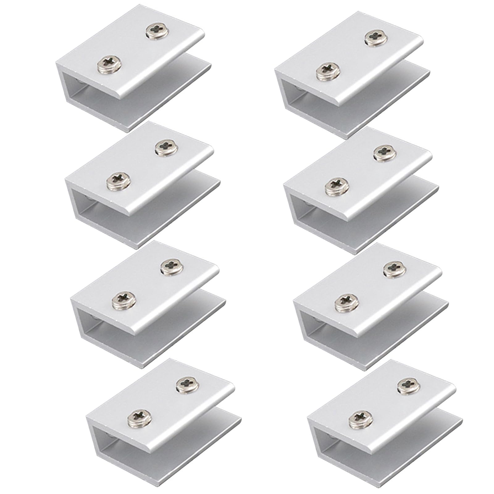 8 PCS Square Glass Clamp Aluminum Alloy Shelf Clip Holder Bracket Heavy Duty Clip Square