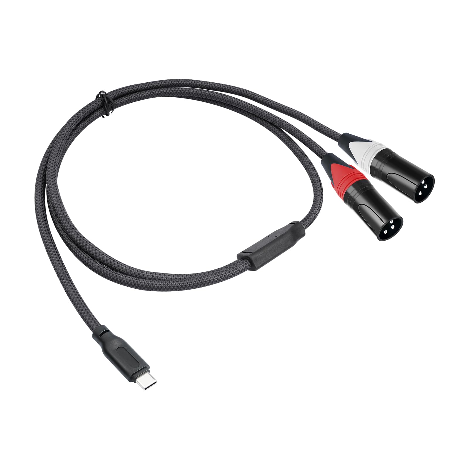 Cavo audio da USB C a doppio XLR maschio, aggiornamento da USB C a 2 XLR maschio 32 bit/384 Khz cavo audio stereo, altoparlante attivo connessione USB c, amplificatore di potenza cavo audio 3