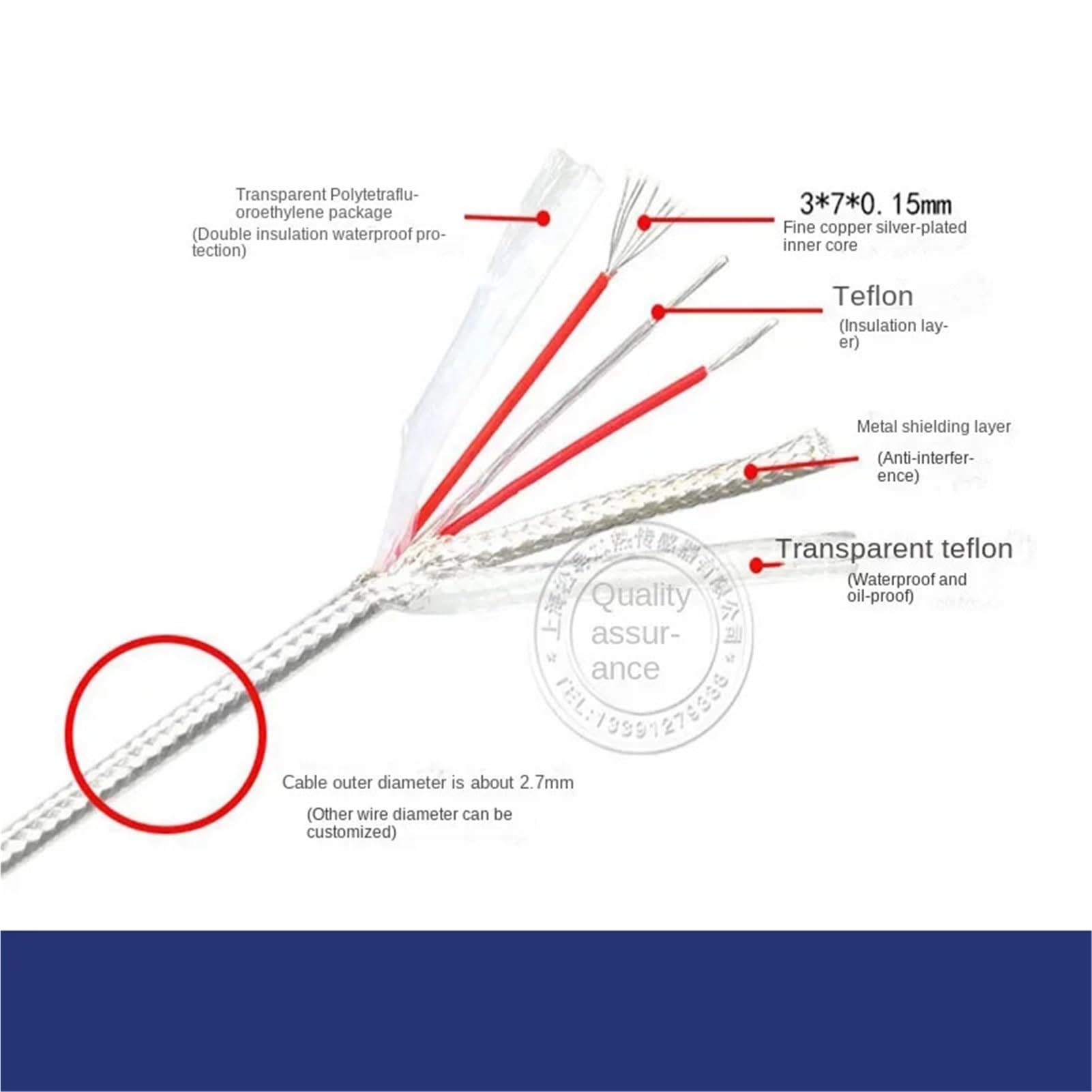 NTCPT100PT1000 - Sensor de temperatura clase A de 4 x 100 mm, cable blindado, 1-8 m, acero inoxidable de grado alimenticio SUS304 (PT100-4 x 100 mm-10 m)