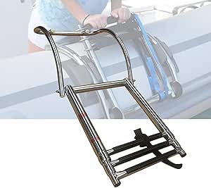Boat Boarding Steps 3 Step Folding Ladder with Wide Steps, Stainless ...