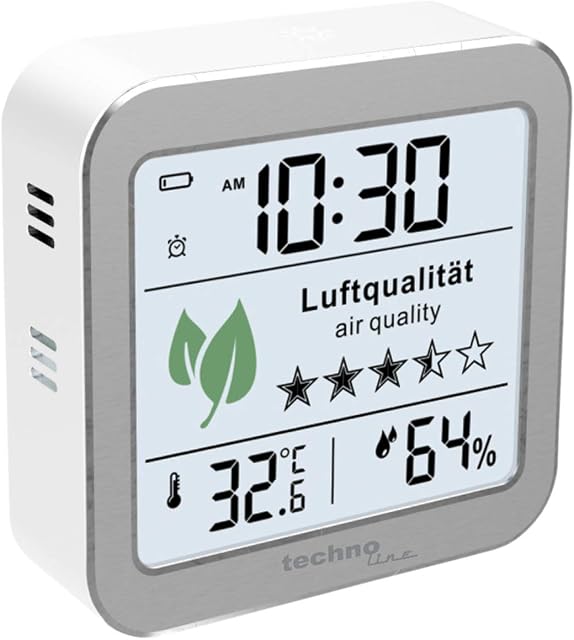 Technoline WL1020 Monitor Jakości Powietrza w Pomieszczeniu, Srebrny/Biały
