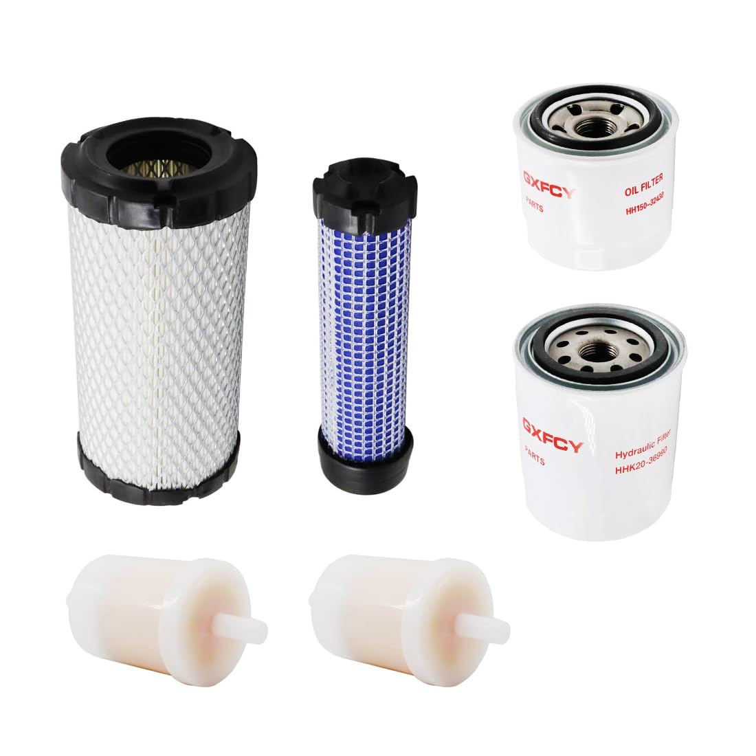 HH150-32430 K1211-82320 12581-43012 HHK20-36990 Filter Kit Compatible With Kubota BX1500D BX1800D BX1830D BX1850D BX1860 BX2230D BX2350D BX2360 BX2370