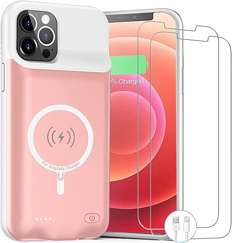 Funda de batería para iPhone 1212 Pro, funda de carga portátil recargable de 10000 mAh con carga inalámbrica compatible con iPhone 1212 Pro (6.1