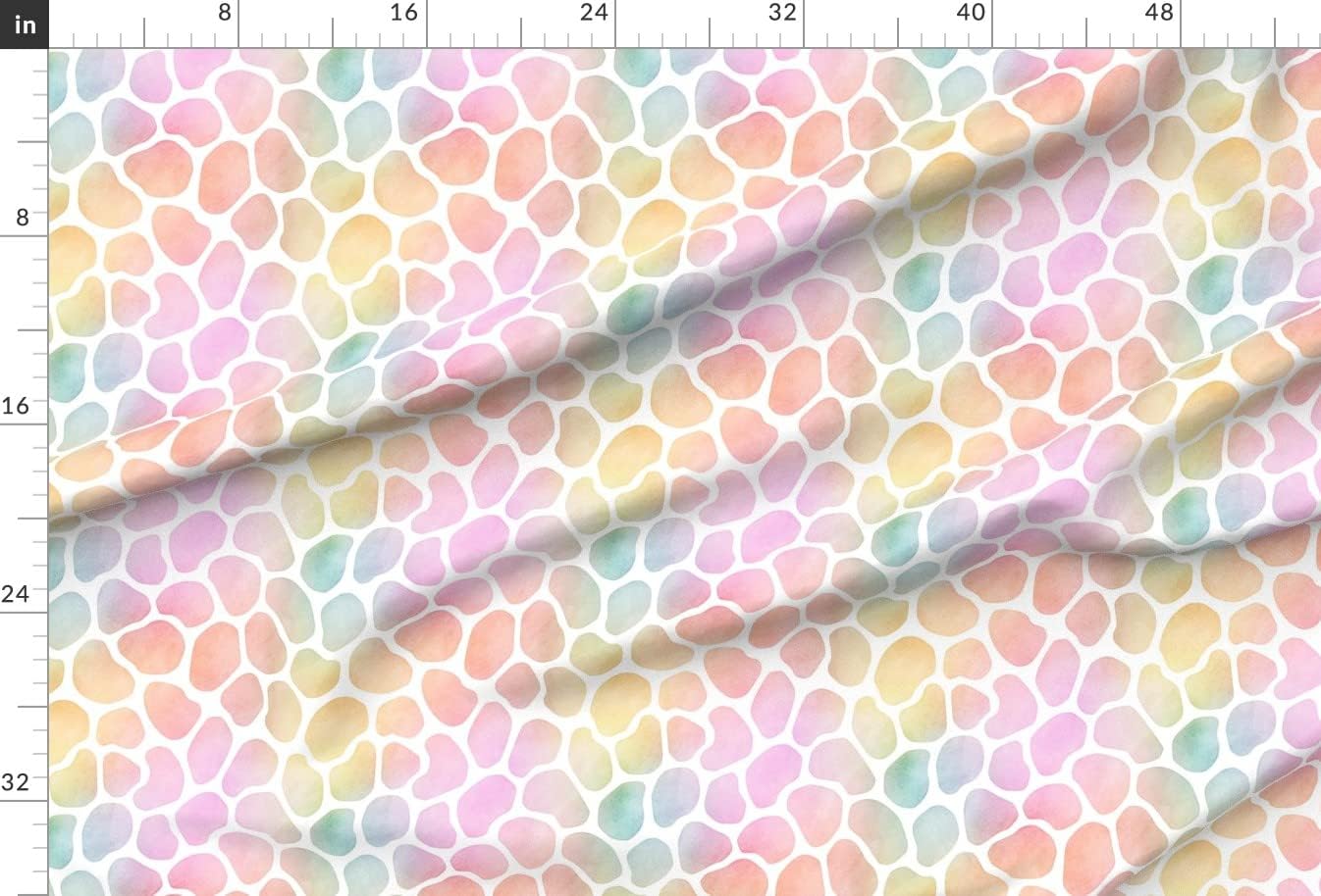 Spoonflower Fabric - Pastel Rainbow Watercolor Giraffe Pattern Animal Print Safari Printed on Minky Fabric Fat Quarter - Sewing Baby Blankets Quilt Backing Plush
