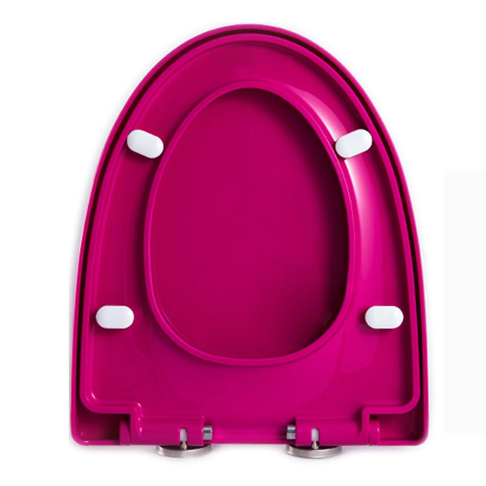 Soft Close Toilet Seat - Adjustable Hinges - V Shaped - Purple - 45x37cm - Two Buttons Quick Release - Easy to Clean - Polypropylene (PP)