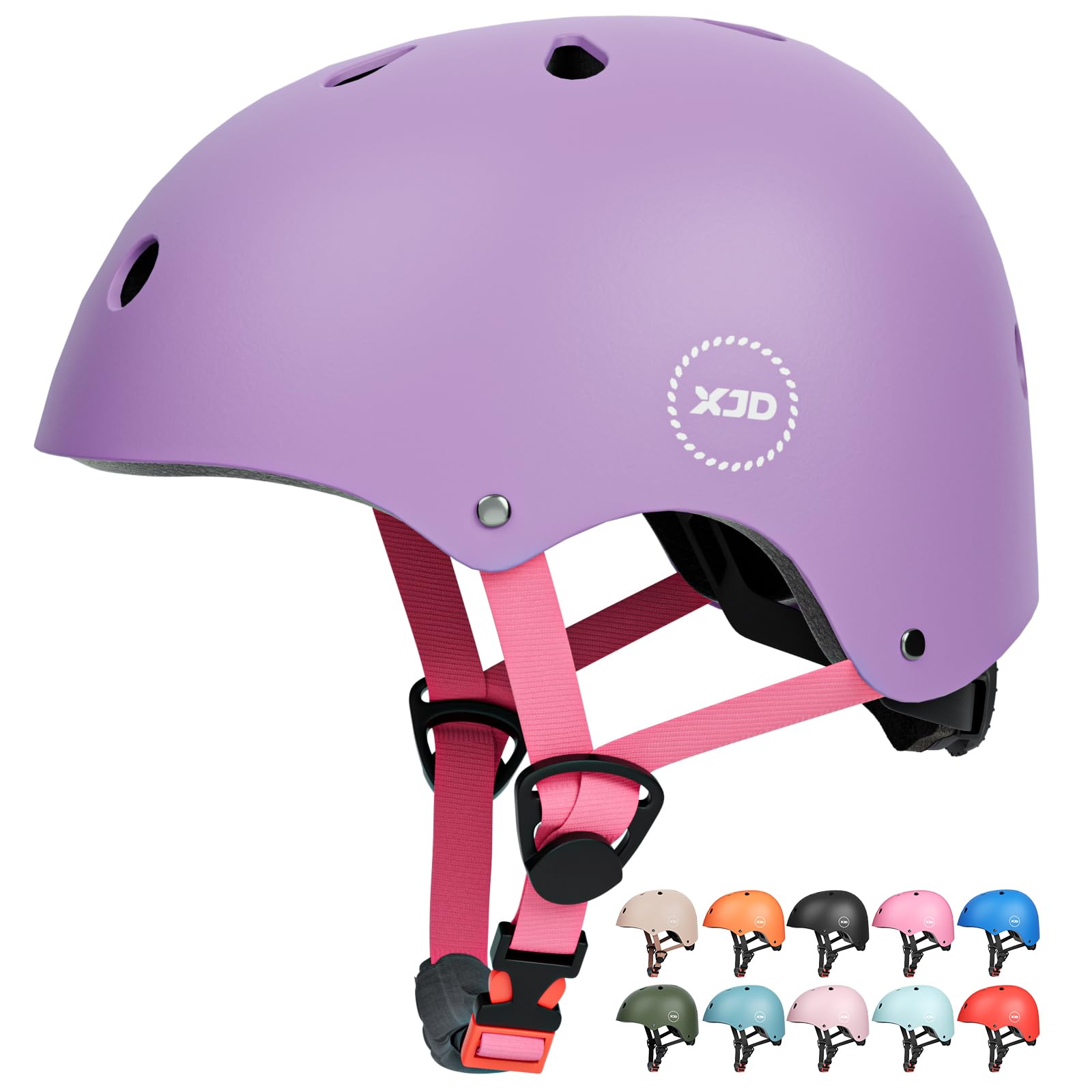 XJD Kids Helmet Toddlers Bike Helmet Age 3-13 Years Adjustable Skateboard Helmet for Cycle BMX Scooter Roller Skating for Children Boys/Girls(Light purple,XS) — image 1