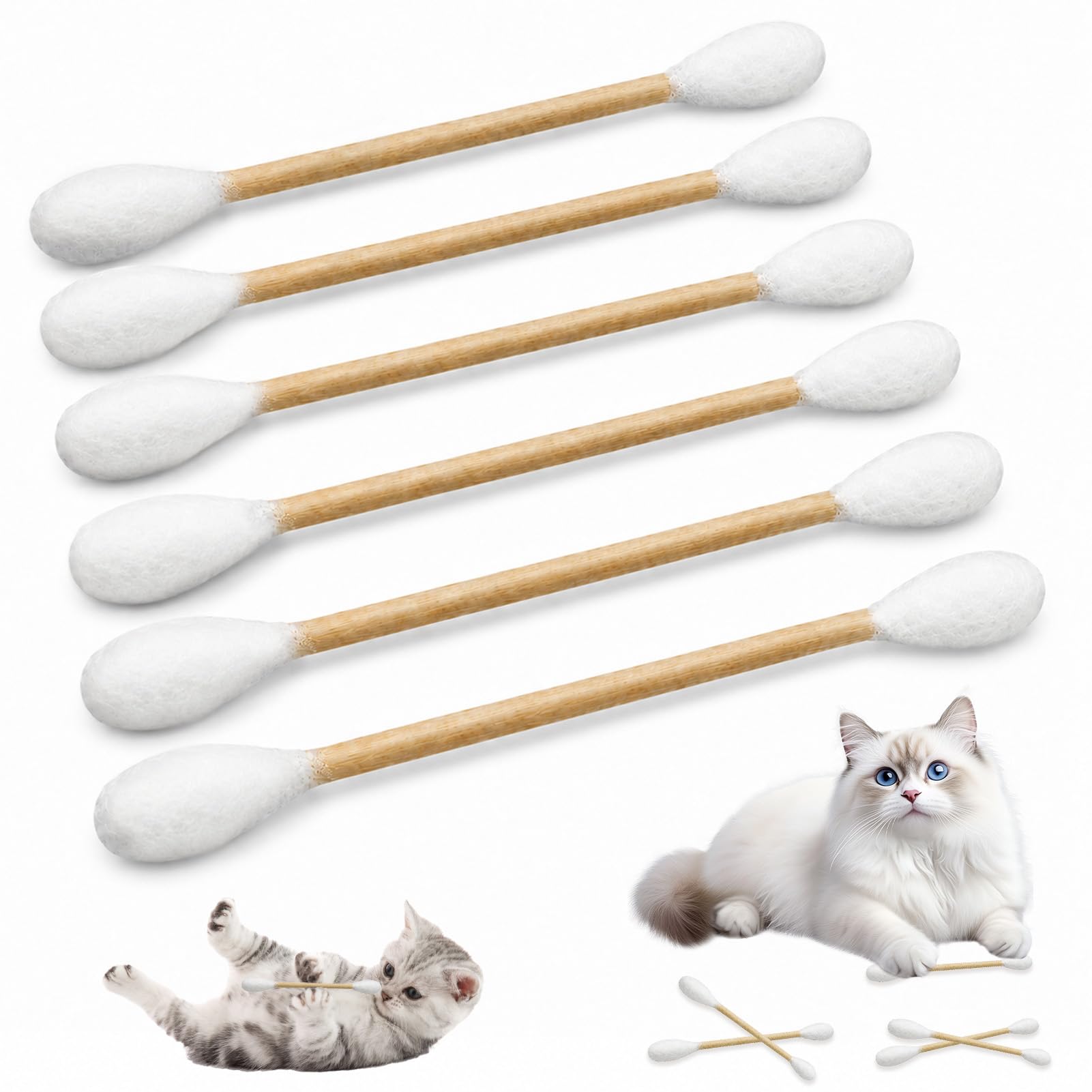 Wattestäbchen Katzenspielzeug mit Katzenminze, 6 Stück Katzenspielzeug Interaktive Katzenangel Filz Sticks, Weiches Plüsch Kauspielzeug Wattestäbchen Kicker Spielzeug für Katzen Zahnpflege