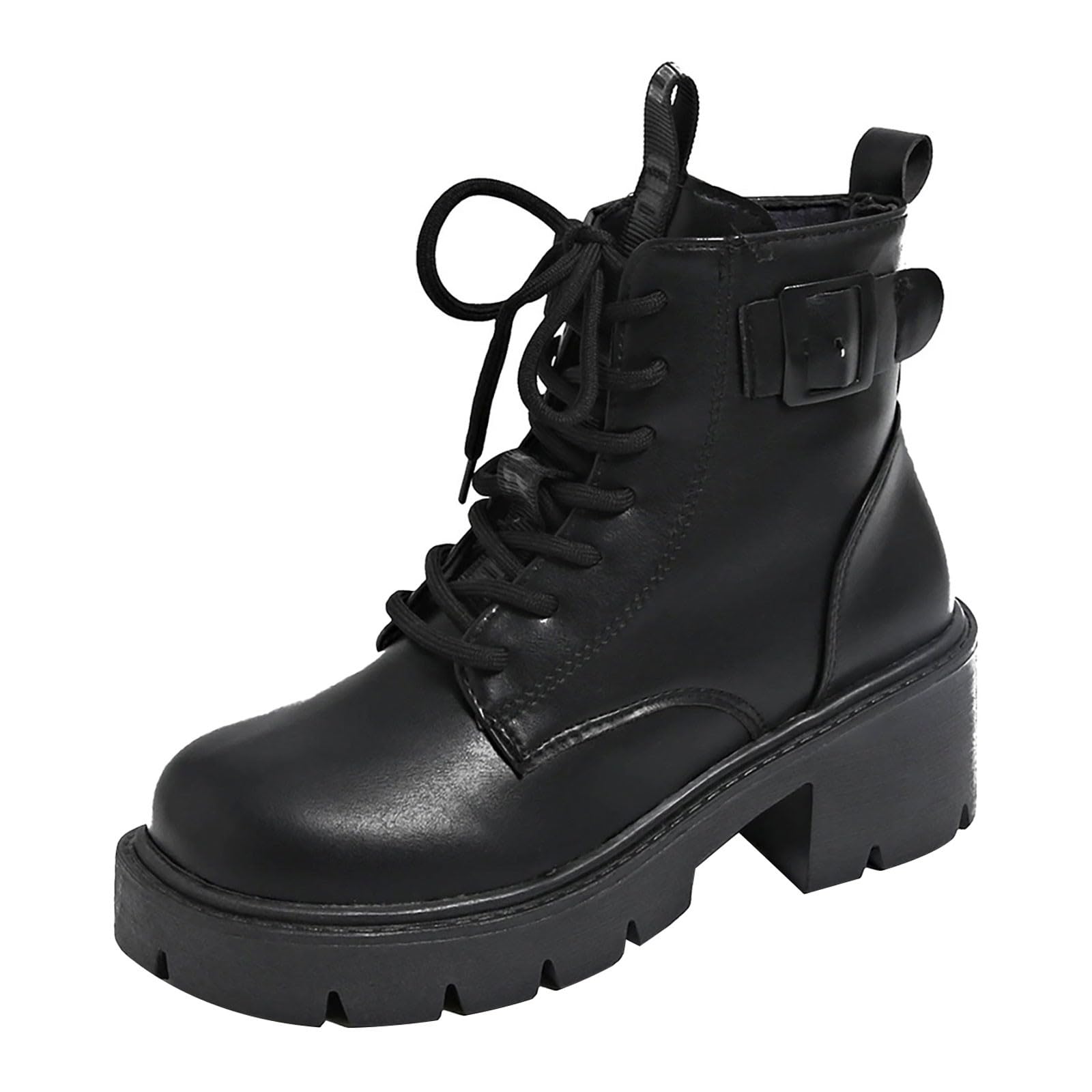 Genérico Botines Mujer Vestir Cordones Plataforma Botas Punta Redonda Elegantes Zapatos Suaves y Cómodos Caminar Bota Informales Antideslizantes Botin para Otoño Invierno Trabajo Paseo y Uso Diario