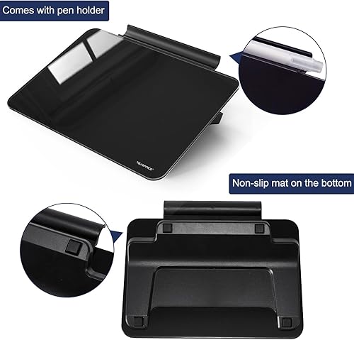 Vista 34 de TSJ OFFICE Pizarra blanca de escritorio pequeña – Pizarra de cristal de borrado en seco de 12 x 8 pulgadas con soporte, tablero de escritorio