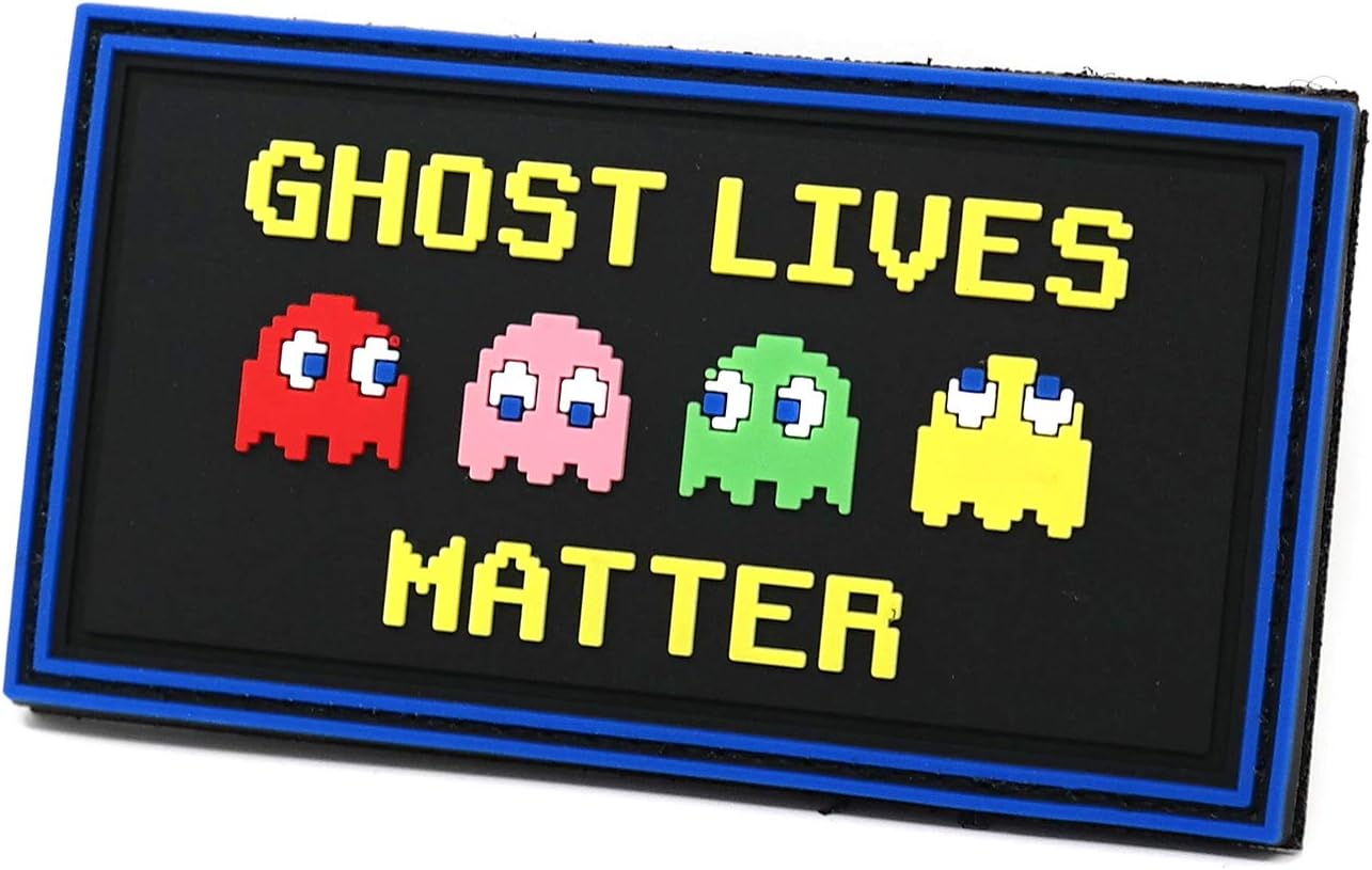 Ghost Lives Matter PVC Rubber Tactical Patch | Retro Gaming Inspired Parody | Funny Morale Patch