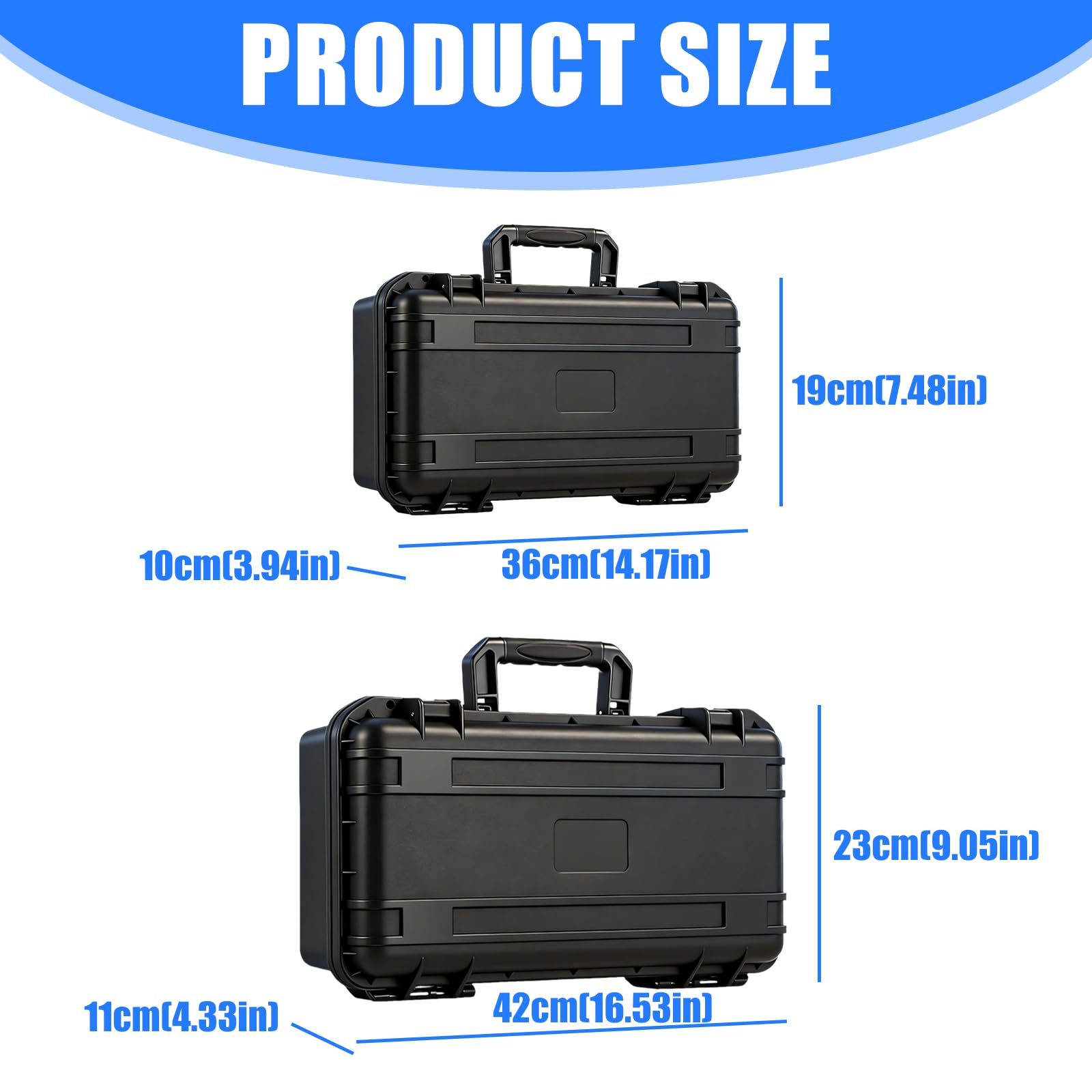 Porta schede grafiche portatile in ABS nero con design antiurto per schede grafiche fino a 38 x 17 x 9 cm e 33 x 15 x 8 cm