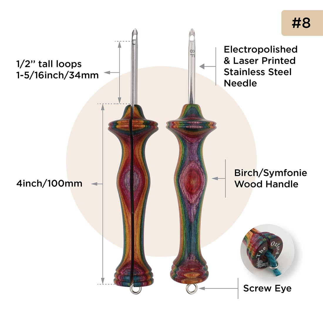 Oxford Punch needle fine Symfonie Wood 13mm - 1pc