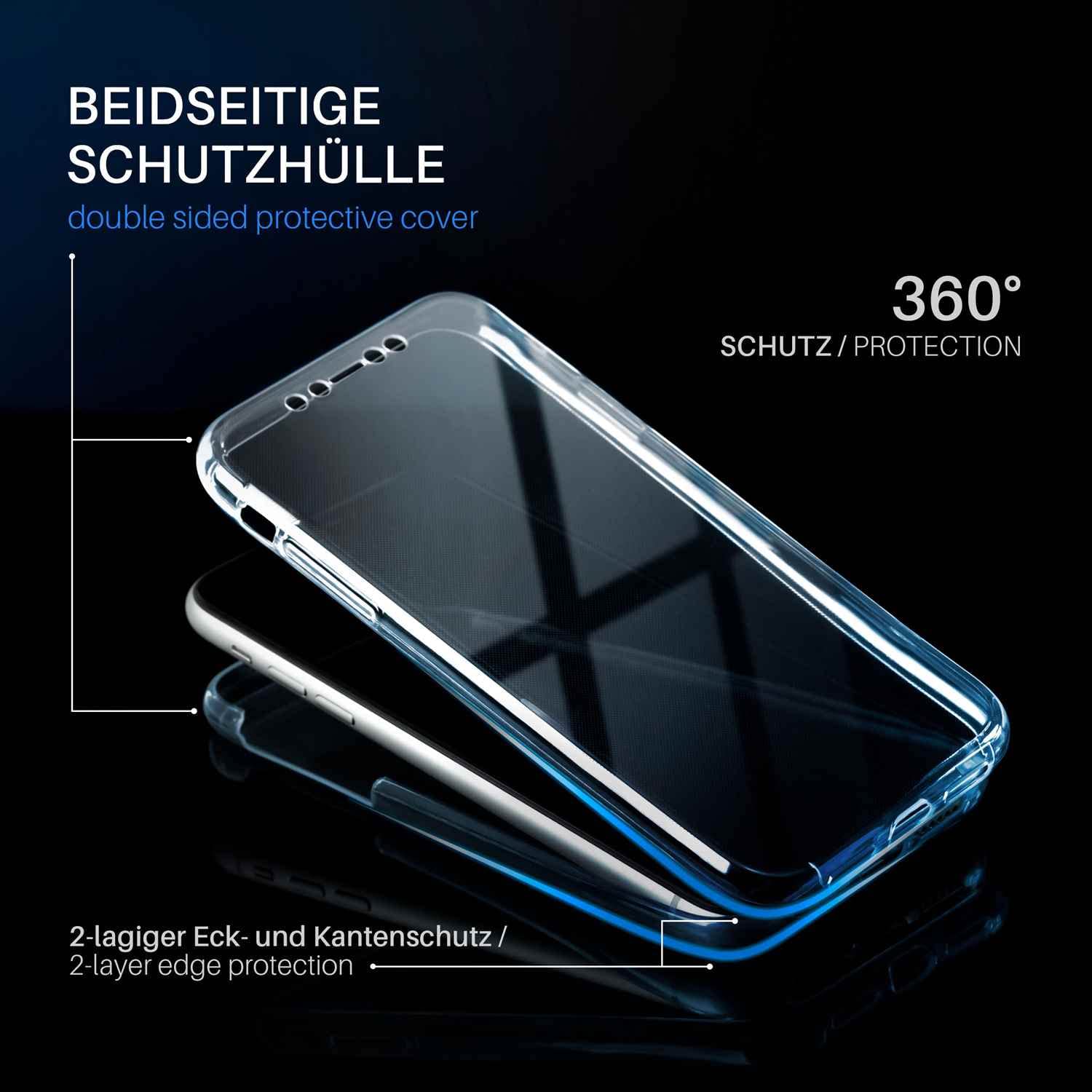Mkej Cover Protezione Totale 360 Gradi Custodia Trasparente Compatibile con Samsung Galaxy A23