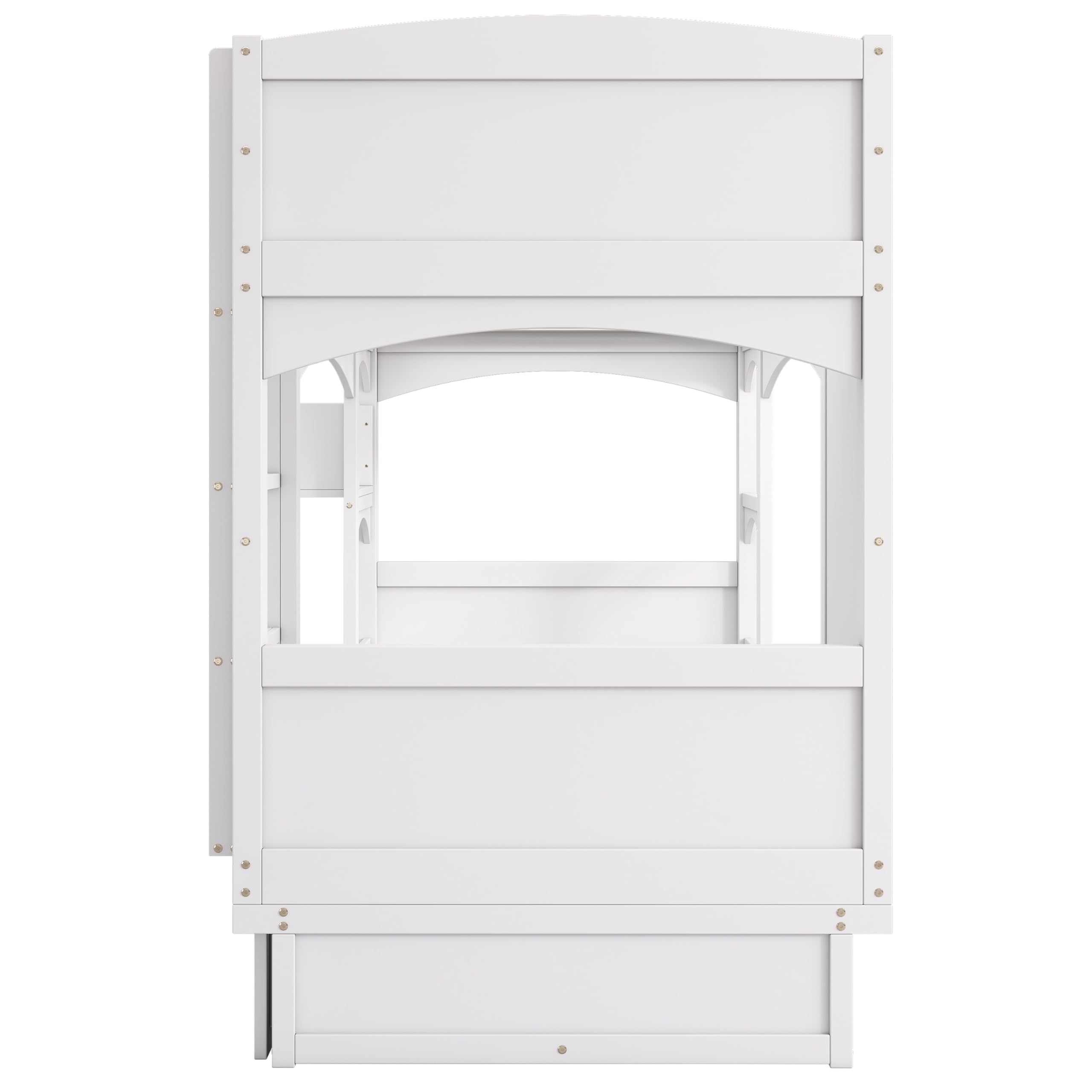Letto a castello per bambini, 90 x 200 cm, letto matrimoniale, con scrivania pieghevole e mensola, con scala e 2 cassetti, senza materasso, legno massello, bianco