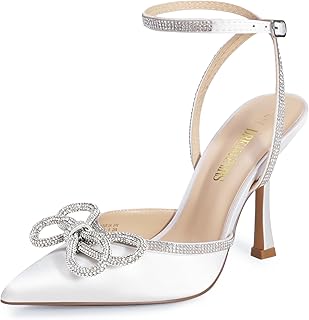 Women's High Heels Destiny Closed Toe Strappy Heels Sexy Rhinestone Ankl...