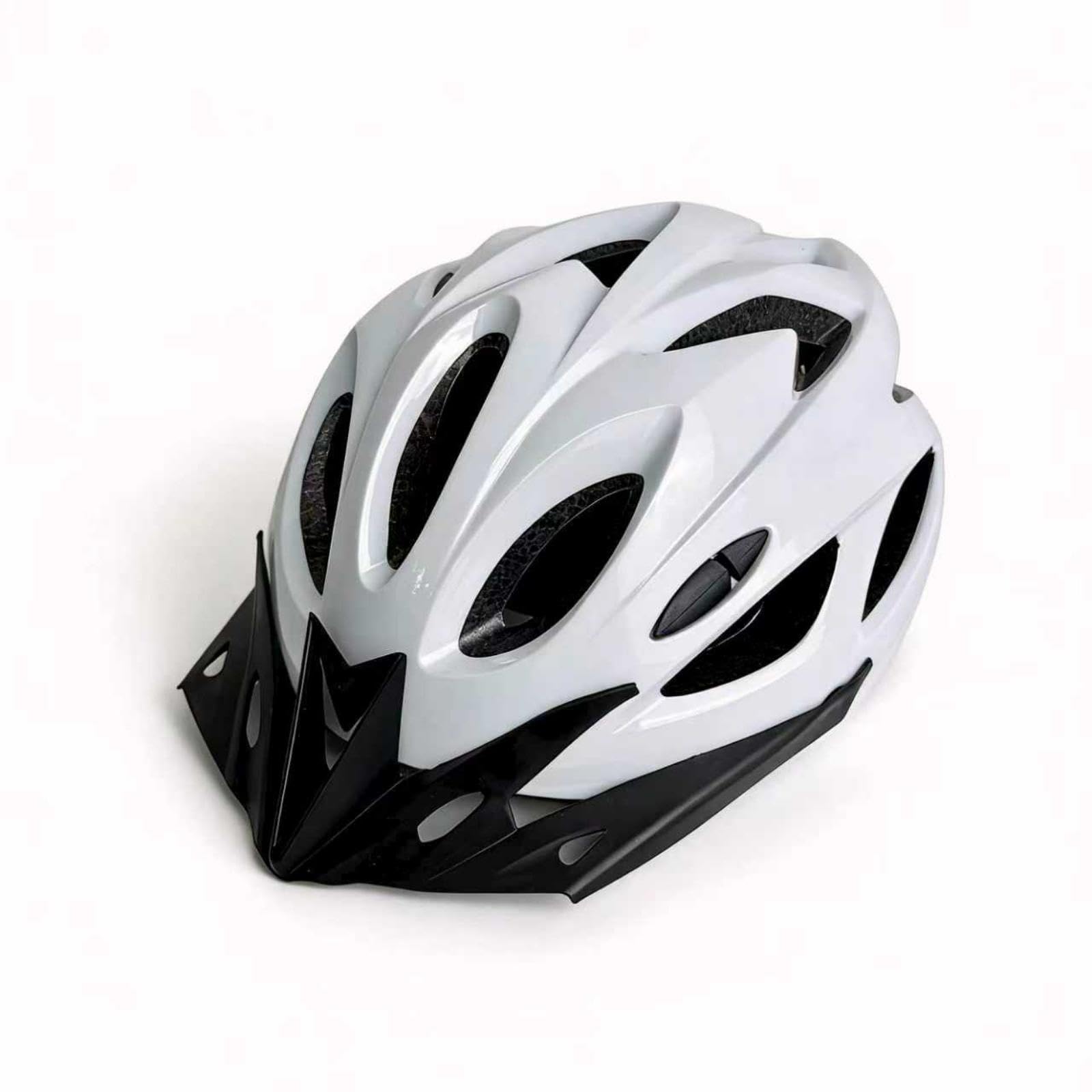 Unibody Molded Helmet Lightweight Bike Helmet with Chin Guard Aerodynamic for Cyclists, Commuters, Commuting, Mountain Biking White-image-12