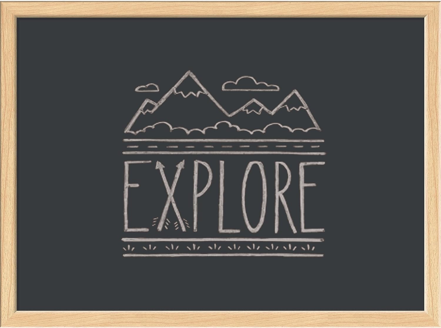 U Brands Chalkboard, 36 X 24 Inches, Birch Wood Frame