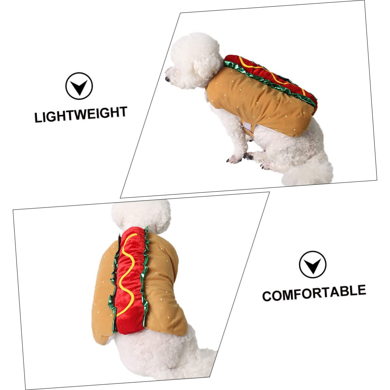 INOOMP Indumento Xxl Per Cani E Gatti Abbigliamento Natalizio Costume Da Hot Dog Per Feste Di Halloween