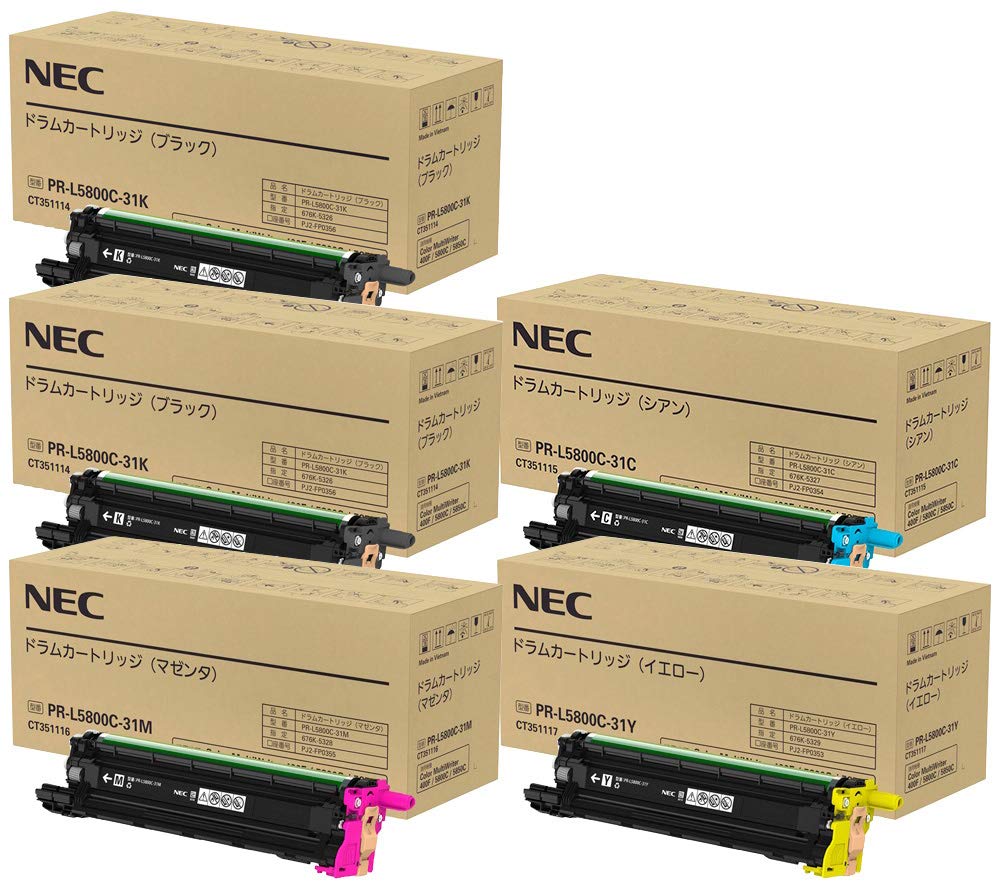 NEC PR-L5800C ドラムカートリッジ 3色セット Amazon.co.jp: NEC ドラムカートリッジ PR-L5800C-31 KCMY 4色