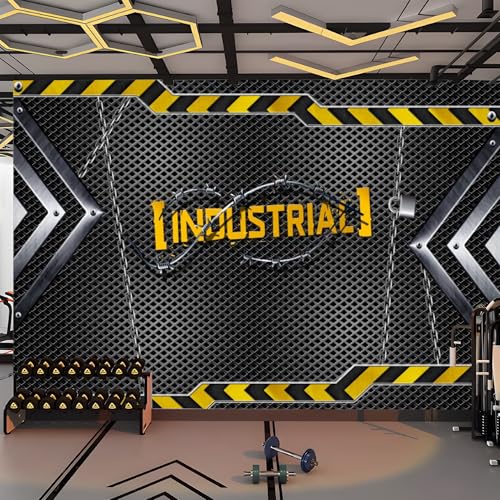 Papier peint mural de taille personnalisée, grille métallique de style industriel, grand papier peint photo autocollant amovible