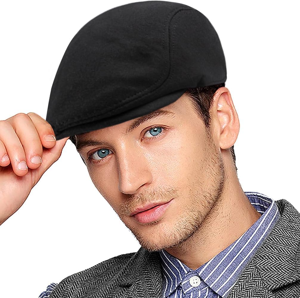 2 Pack Mens Flat Cap Ivy Gatsby Newsboy Driving Hat - Image 2