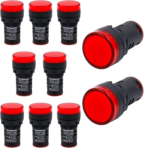 Miniatura 13 de Baomain LED Indicador Piloto Luz Piloto AD16-22D AC 110V 20mA Ahorro de Energía Verde Paquete de 2 Verde,Azul, verde, rojo,