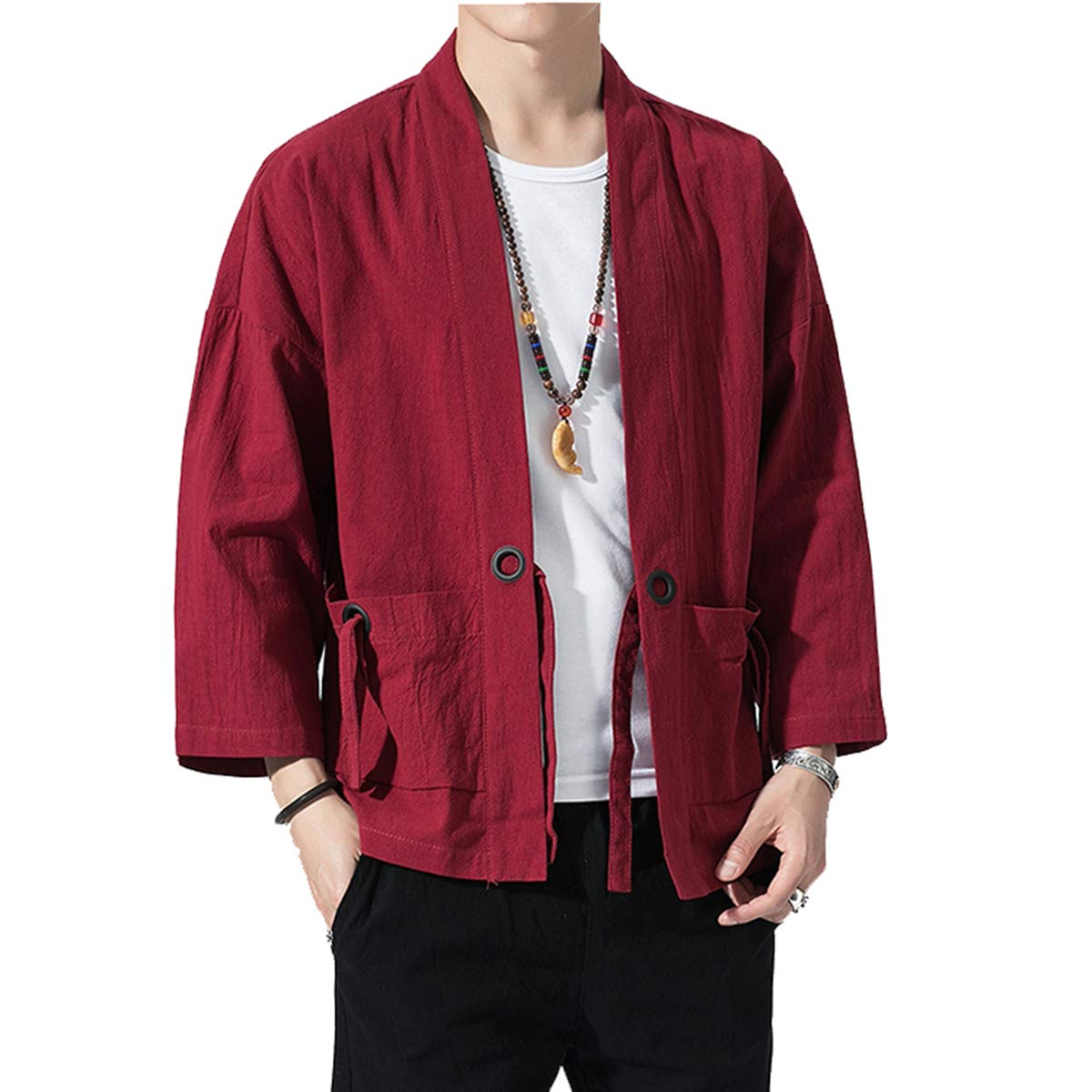 Seidarise Herren Kimono Traditionelle Japanische Kleidung Männliche Strickjacke Noragi Jacke Yukata Mantel Haori