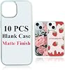 JUSTRY 10 Sets Sublimation Blanks Phone Case Bulk Covers Compatible with Apple iPhone 15, 6.1-Inch,Easy to Sublimate DIY Customized 2 in 1 2D Anti-Slip Case Soft Rubber Cover Inserts Matte Clear