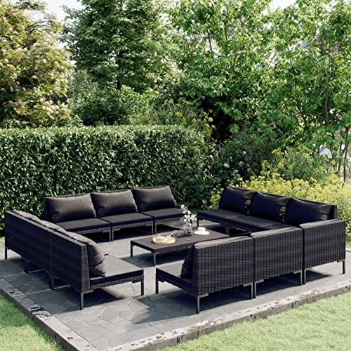 Tidyard 13-TLG. Lounge Gartenmöbel Set, Loungemöbel Garten Rattan, Terrassenmöbel, Gartenmöbel Lounge Sofa, Poly Rattan…
