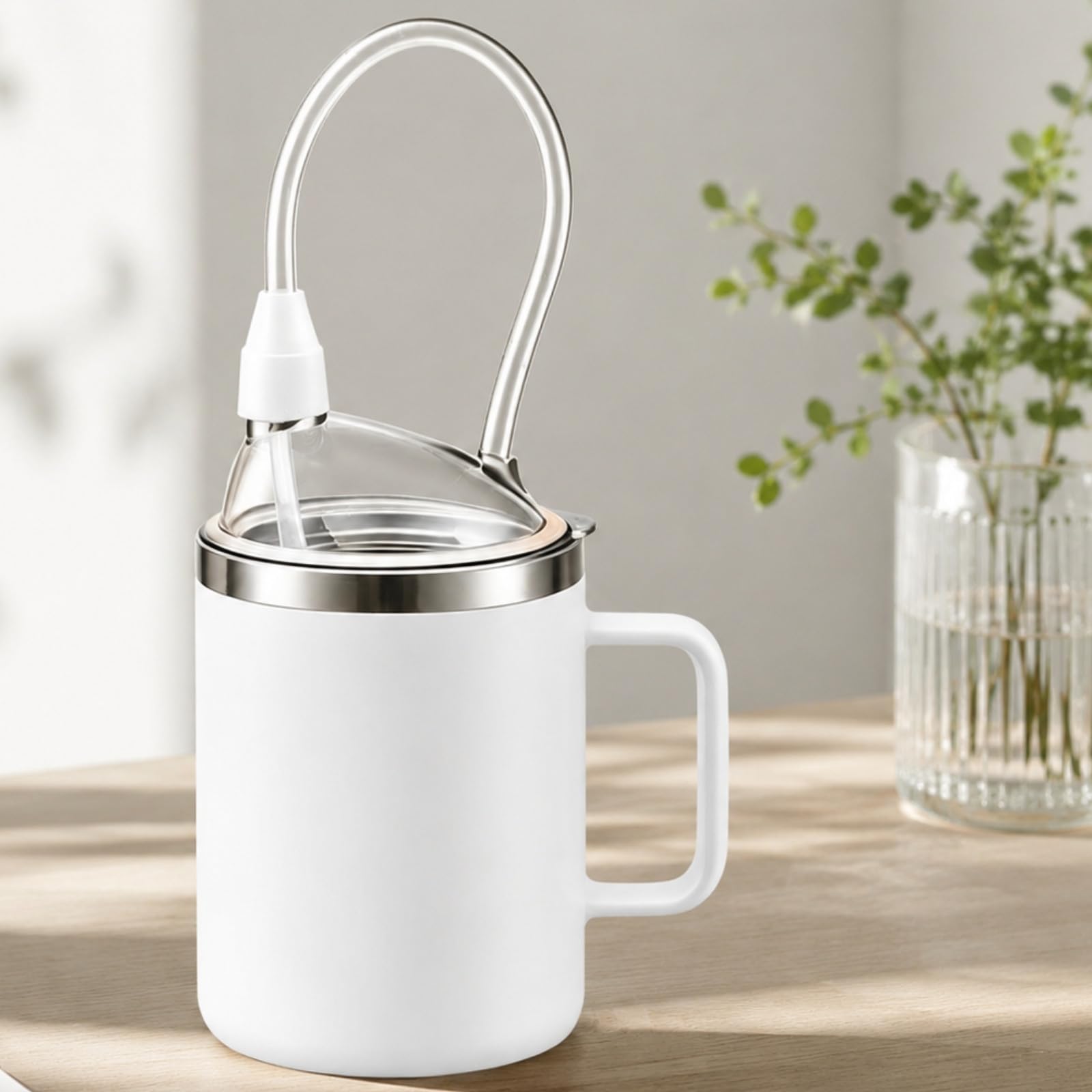 Cuidado Ergonómico | Térmico, Vaso para Convalecientes, sellado, con sorbete, Recuperación Médica, Hospitales, Cuidadores, Negro