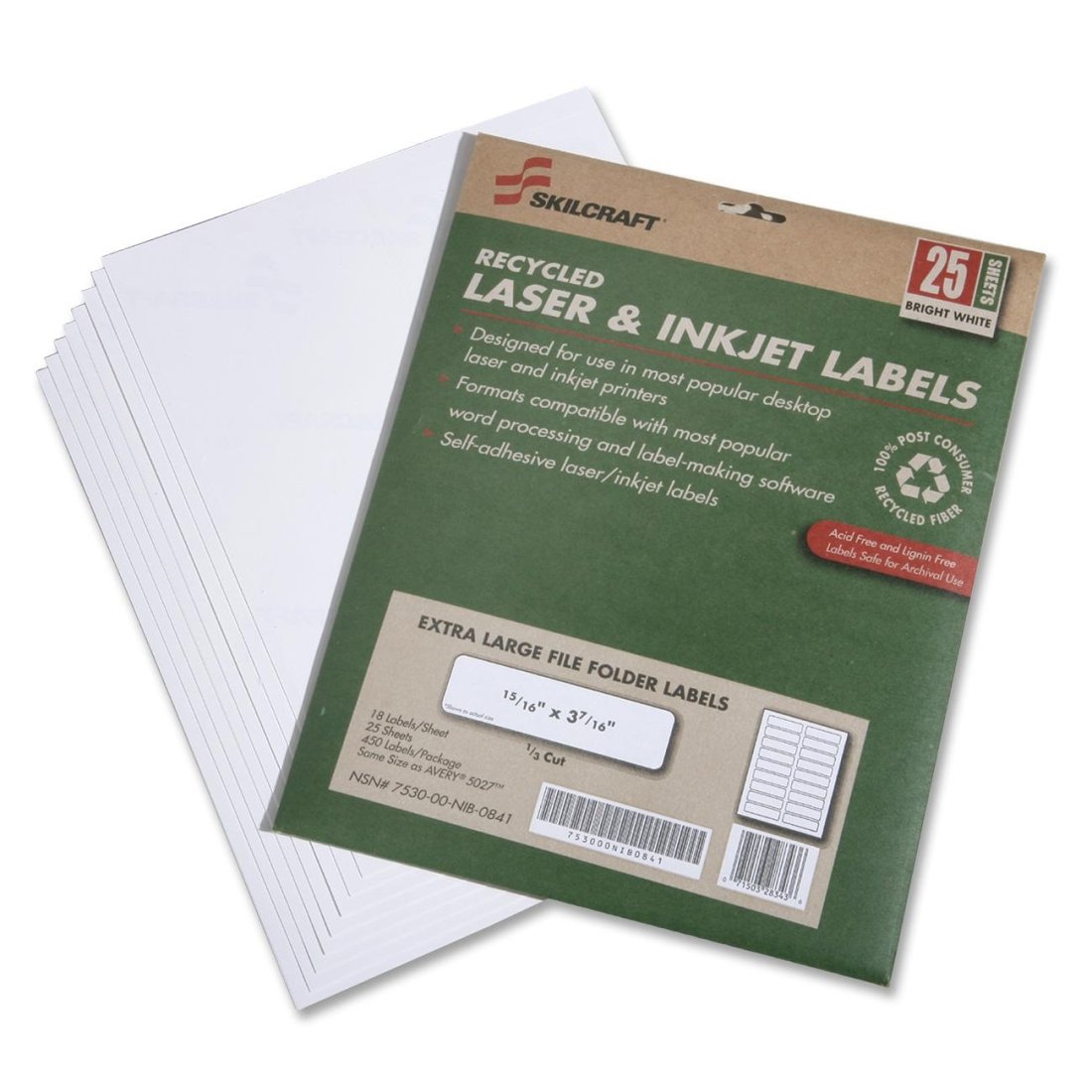 Amazon.com: Skilcraft Recycled File Folder Labels (NSN5789297